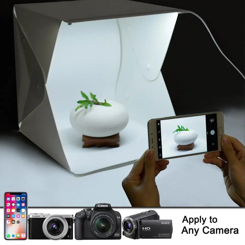 

Portable Mini Photo Studio LED Photography Light Box background Soft Box Tent Kit for Phone DSLR Camera Photo Folding studio
