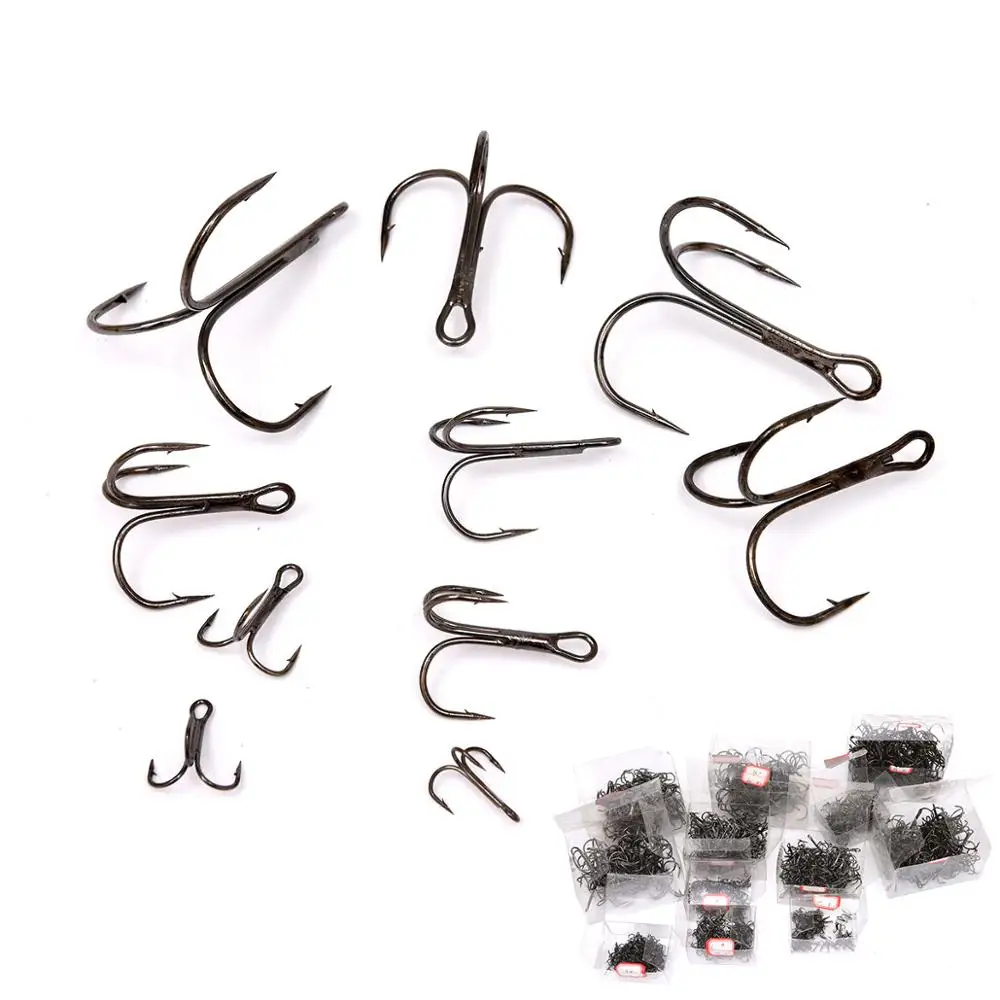 Fishing Treble Hooks 10-Pack Strong Treble Fishing Hooks - Barbed, Sharp, Round Bend For Bass & Saltwater Strong Metal Fish Hooks Fishing Treble Hooks 10-Pack Strong Treble Fishing Hooks - Barbed, Sharp, Round Bend For Bass & Saltwater Strong Metal Fish Hooks