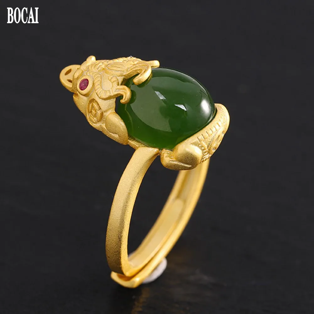 Новинка ювелирные изделия BOCAI из чистого серебра s925 пробы с золотым покрытием