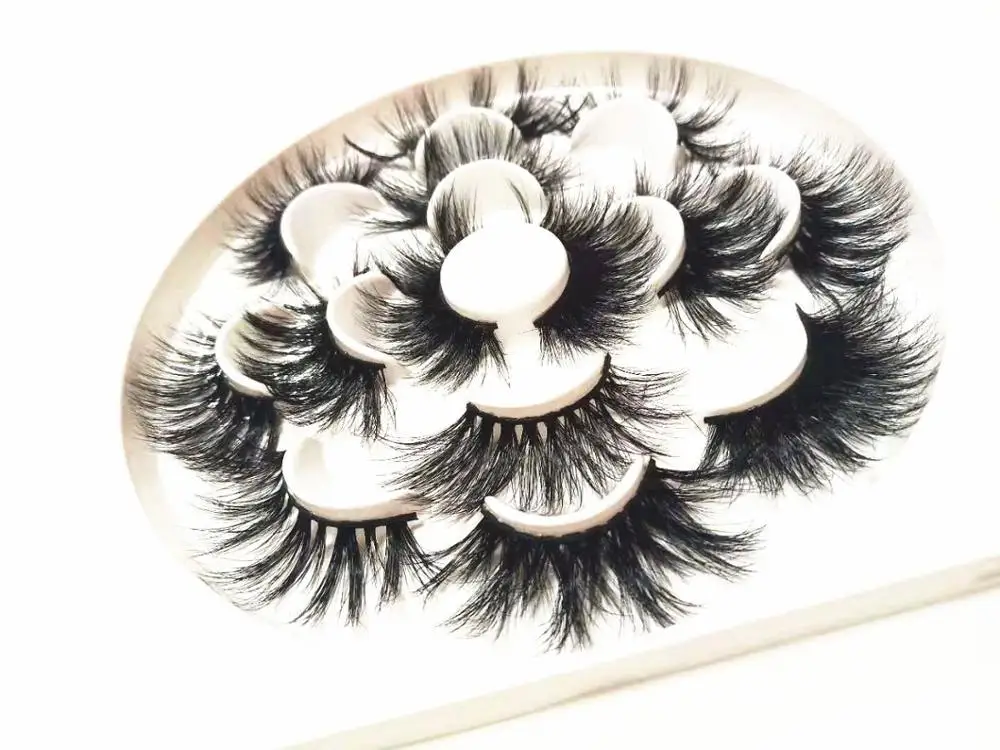 DEEP EYES 7pairs of long 25mm Hand Made Natural Crisscross Lengthening Mink Eyelashes Exquisite Makeup Tools