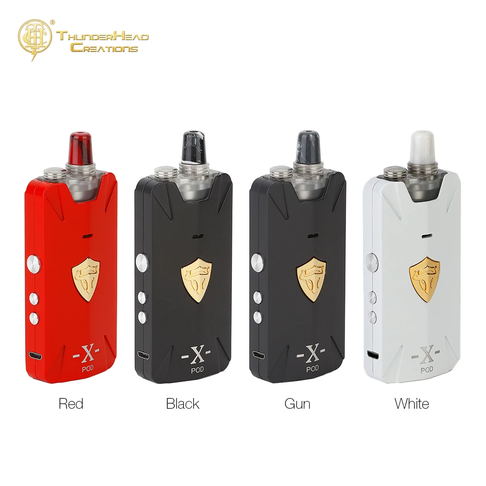 Günstig Original THC Tauren X POD System Kit with1000mAh Eingebaute Batterie 2ml Pod Patrone Vape Kit   25W Mod e zigarette VS VINCI Kit