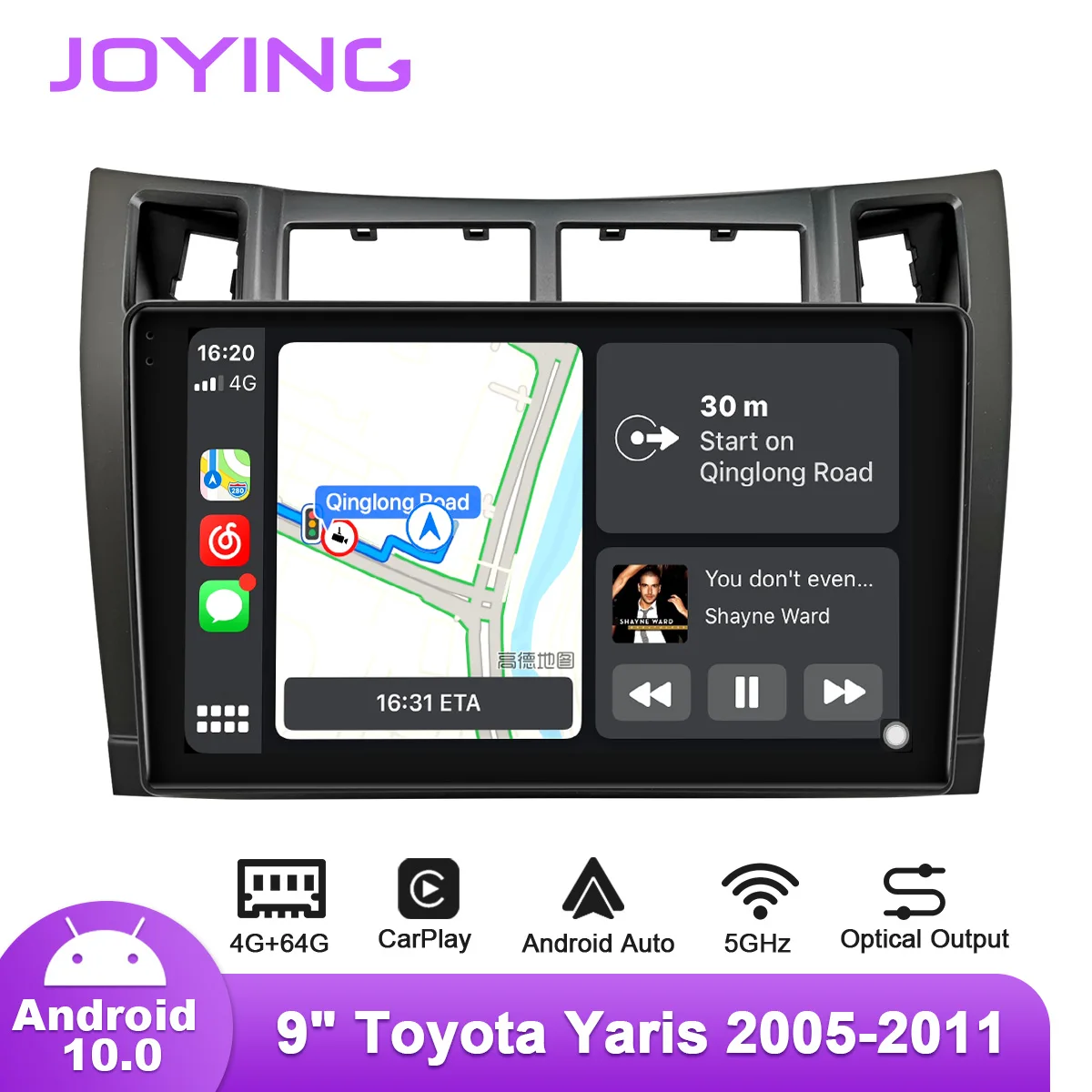 Радуясь 9 дюймов Android10 Автомобильная магнитола для Toyota Yaris 2005 2011 Android