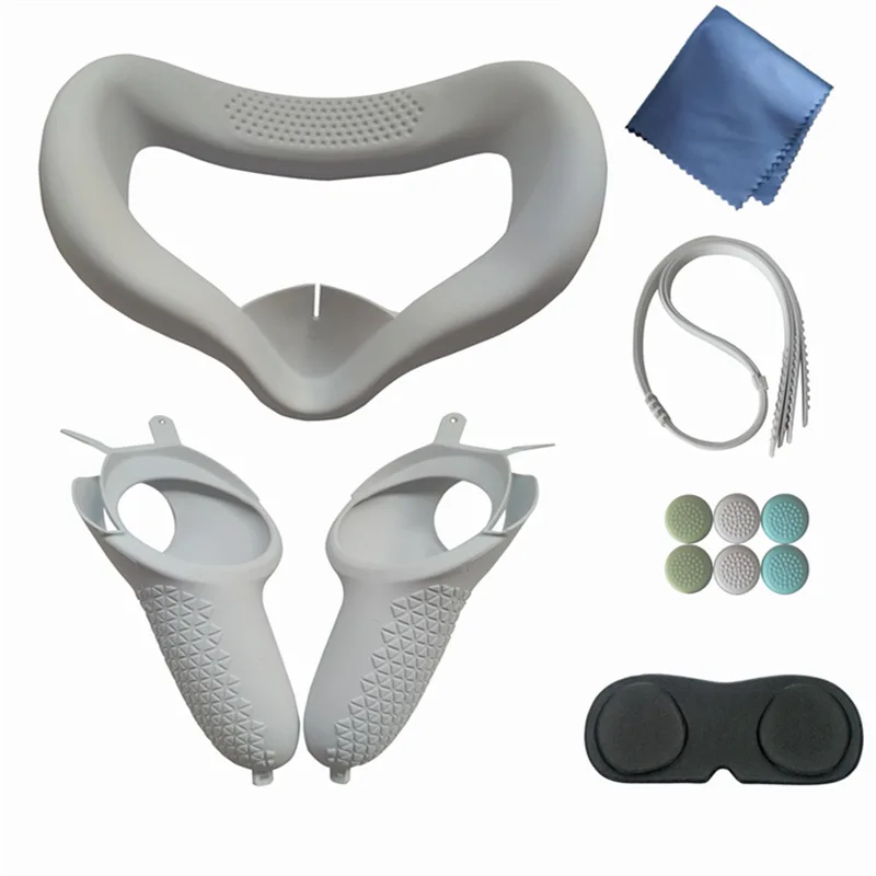 Cubierta protectora para Oculus Quest 2 VR, accesorios VR, funda de controlador táctil con correa para nudillos, empuñadura de mango para Oculus Quest 2