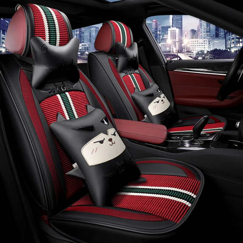 

Toyota Corolla RAV4 Rong Put Levin Vios FS Only Car Seat Cover Summer Viscose All Edges Included Seat Cushion Cartoon