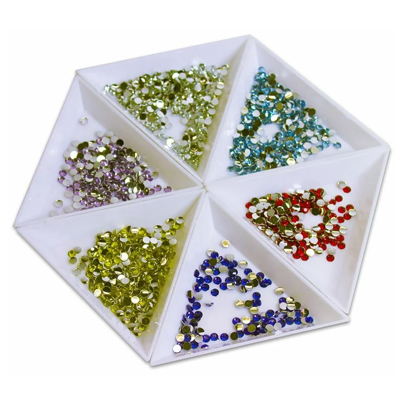 Nail Art White Triangle Rhinestones Beads Gems Glitters Crystal Decoration Sorting Trays Picker Storage Tray Manicure Tool