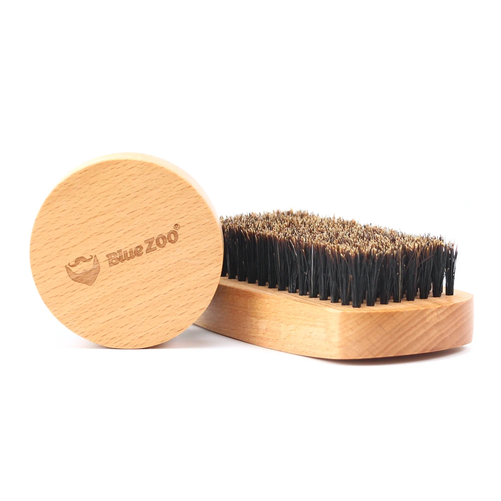 Wooden Handle Beard Brush Boar Bristle for Men Mustache Styling Grooming