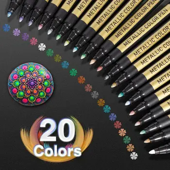 10/20 Color Metallic Paint Marker Pen Permanent Writing Rock Painting Photo Album Scrapbook Glass Wood Canvas Card Art marker