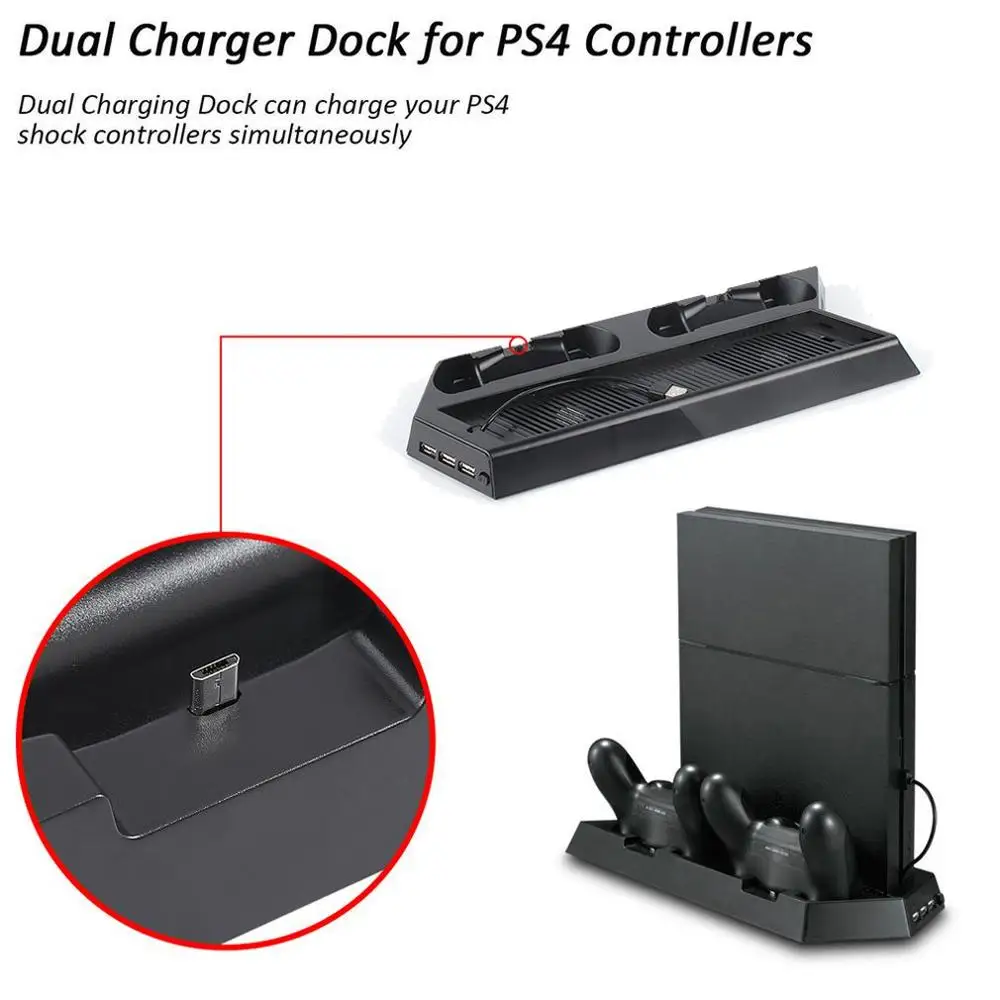 Вентиляция заряда идеально подходит для PS4 консоль и контроллеры охлаждающая зарядная док-станция вертикальная подставка с вентилятором