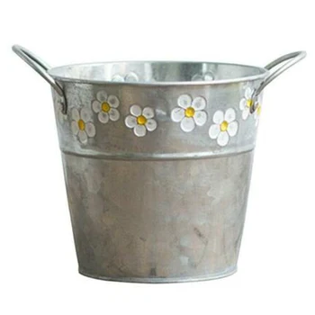 

Vintage Metal Iron Bucket Flower Pot Garden Plant Basket Planter Indoor/ Outdoor Succulent Plant Growing, Bonsai Growing
