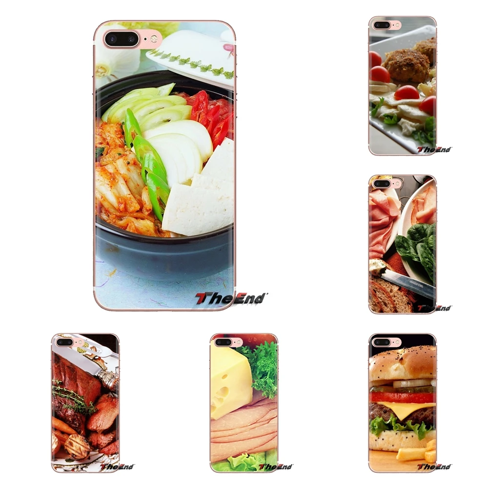 TPU Transparent Shell Cover Food Wallpaper Cheese Meat For Samsung Galaxy J1 J2 J3 J4 J5 J6 J7 J8 Plus 2018 Prime 2015 2016 2017 |