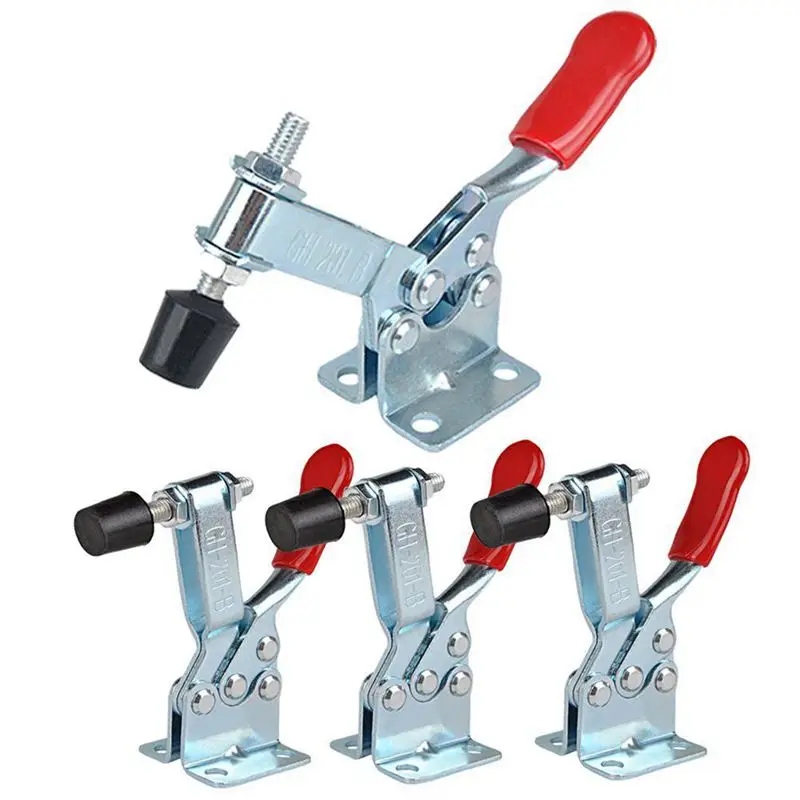 

4Pcs Hand Tool Toggle Clamp 201B Antislip Red Horizontal Clamp 201-B Quick Release Tool