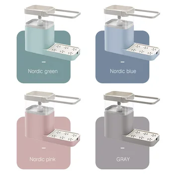 

Detergent Plastic Storage Box With Towel Rack Multifunctional Drain Rack Sponge Kitchen Organizer Tools Bathroom Soap Holder