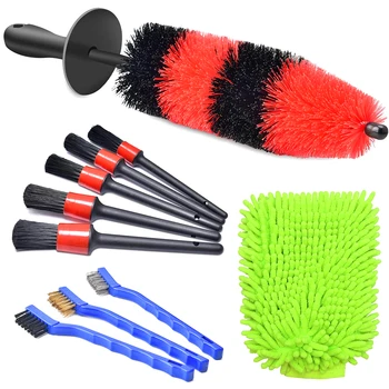 

10pcs/set Air Vent Car Wash Dashboard Multifunctional Soft Bristle Trim Interior Cleaning Tool Detail Brush Motorcycle Wheels