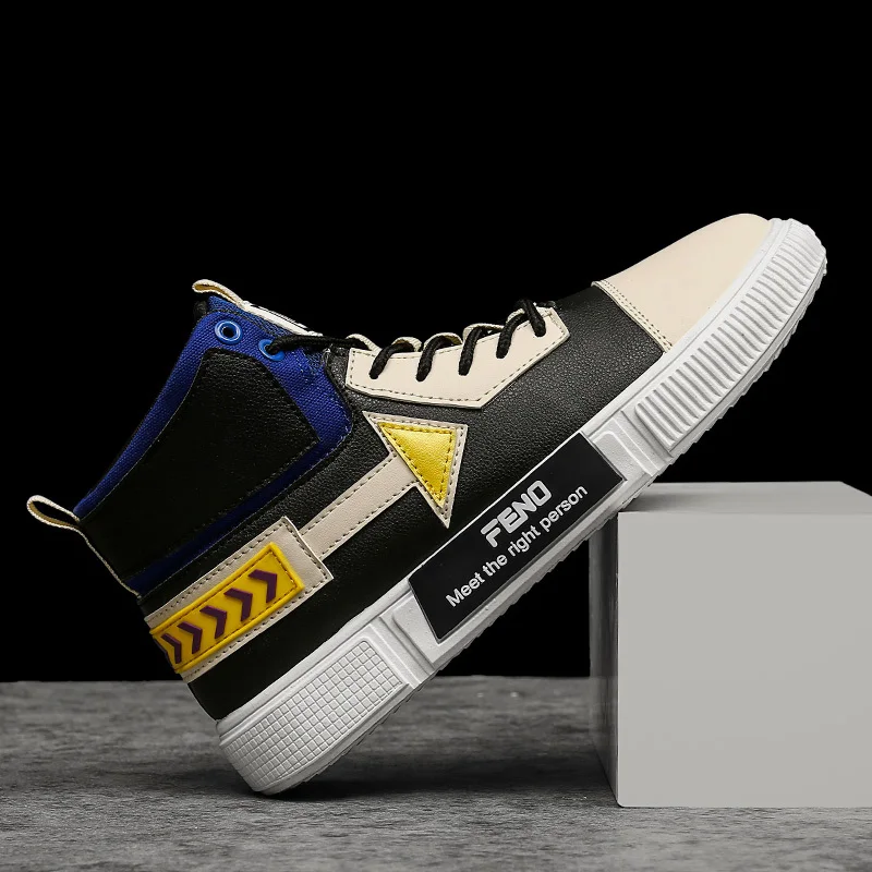 2021 Trend Red Bottom Mens Vulcanized Shoes Spring Autumn Shoes High Top Quality Black Sneakers Casual Running Walking Shoes