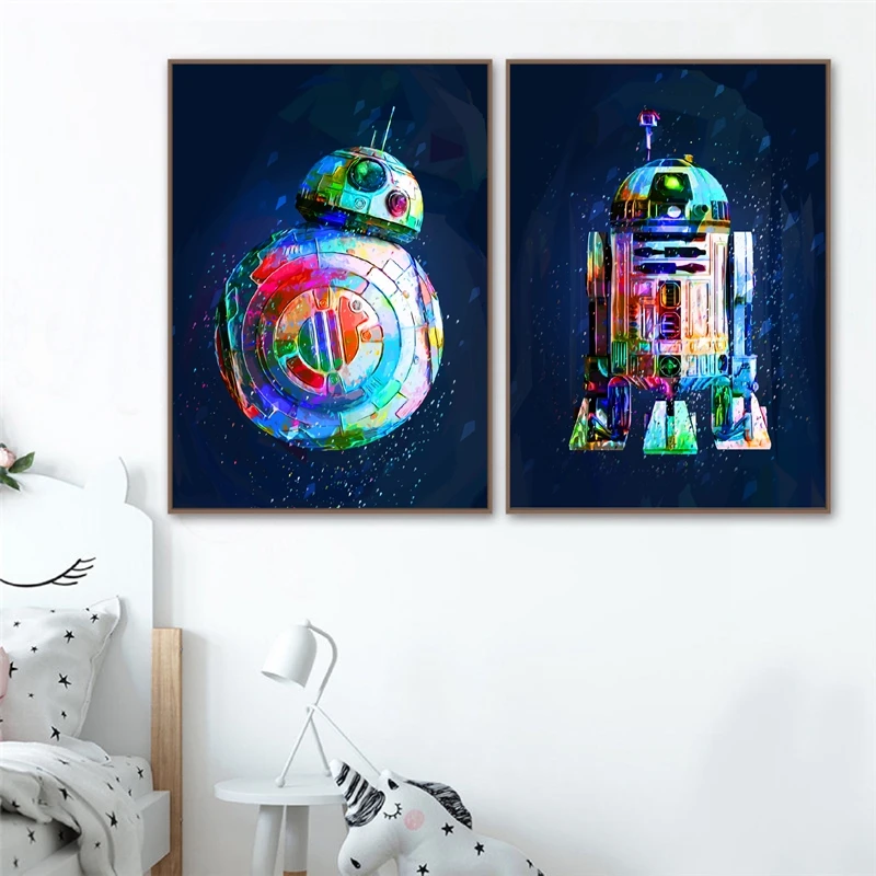 R2 D2 плакаты и принты научно фантастический Настенный декор детский день рождения