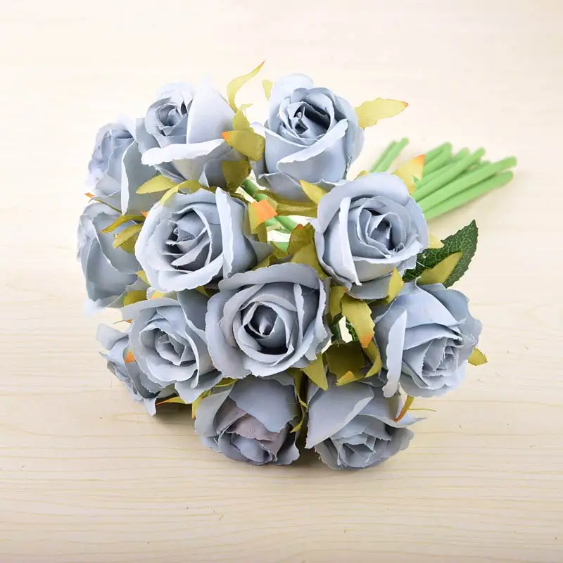 Домашние шелковые цветы невесты букеты Искусственные для свадьбы букет розы 1 букет 12 головок декоративные вечерние украшения