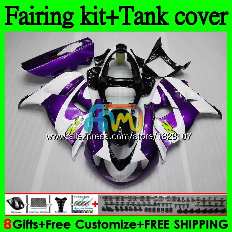 Комплект+ майка для SUZUKI TL1000R 1998 1999 2000 2001 2002 2003 100BS. 11 фиолетовый белый TL1000 TL 1000 R 1000R 98 99 00 01 02 03 обтекатель - Цвет: No. 1