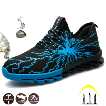 

BAOLESEM New Man Safety Shoes Work Safety Shoes Work Sneakers Blade Outsole Fashion Safety Sneakers Steel Cap Toe Anti-smashing