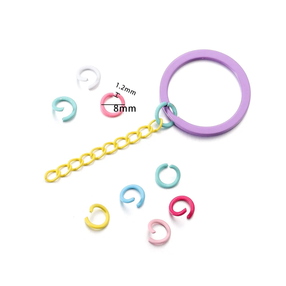 100Pcs/Lot 1,2 x8mm Bunte Metall Open Jump Ringe Split Jump Ring Stecker für DIY Schmuck, Die Entdeckungen zubehör Liefert – Detail 3