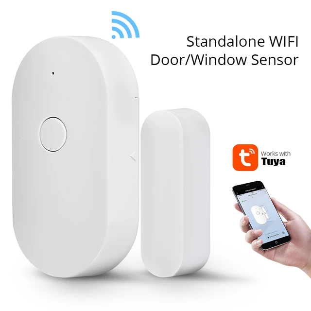  Sensor de puerta WiFi: detectores inteligentes de puerta  abierta/cerrada, sensor de ventana inalámbrico con alerta de notificación  de aplicación, sensor de contacto para seguridad del hogar, compatible con  Alexa Google Assistant (