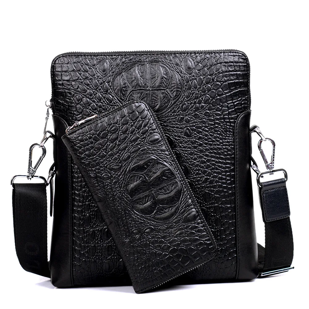 

2020 New Men's Bag Shoulder Bag PU Leather Men's Crocodile Pattern Fashion Business Casual Messenger Men's Bag Send Hand Bag