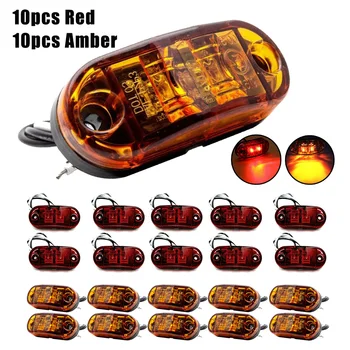 

Lorry Side Marker Light Pickup 500LM 10-30V 20pcs/Set 2LED Amber Red Car
