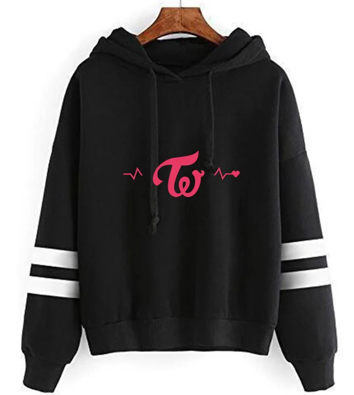 Дважды Kpop печатный логотип Крутая толстовка с капюшоном Harajuku новые модные Зимние флисовые комплекты для мужчин/женщин толстовки Толстовка