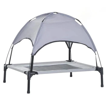 

Elevated Dog Cot with Removable Canopy Raised Cat Pet Bed Tent Indoor Outdoor Bed Portable Camping Beach Travel Shade