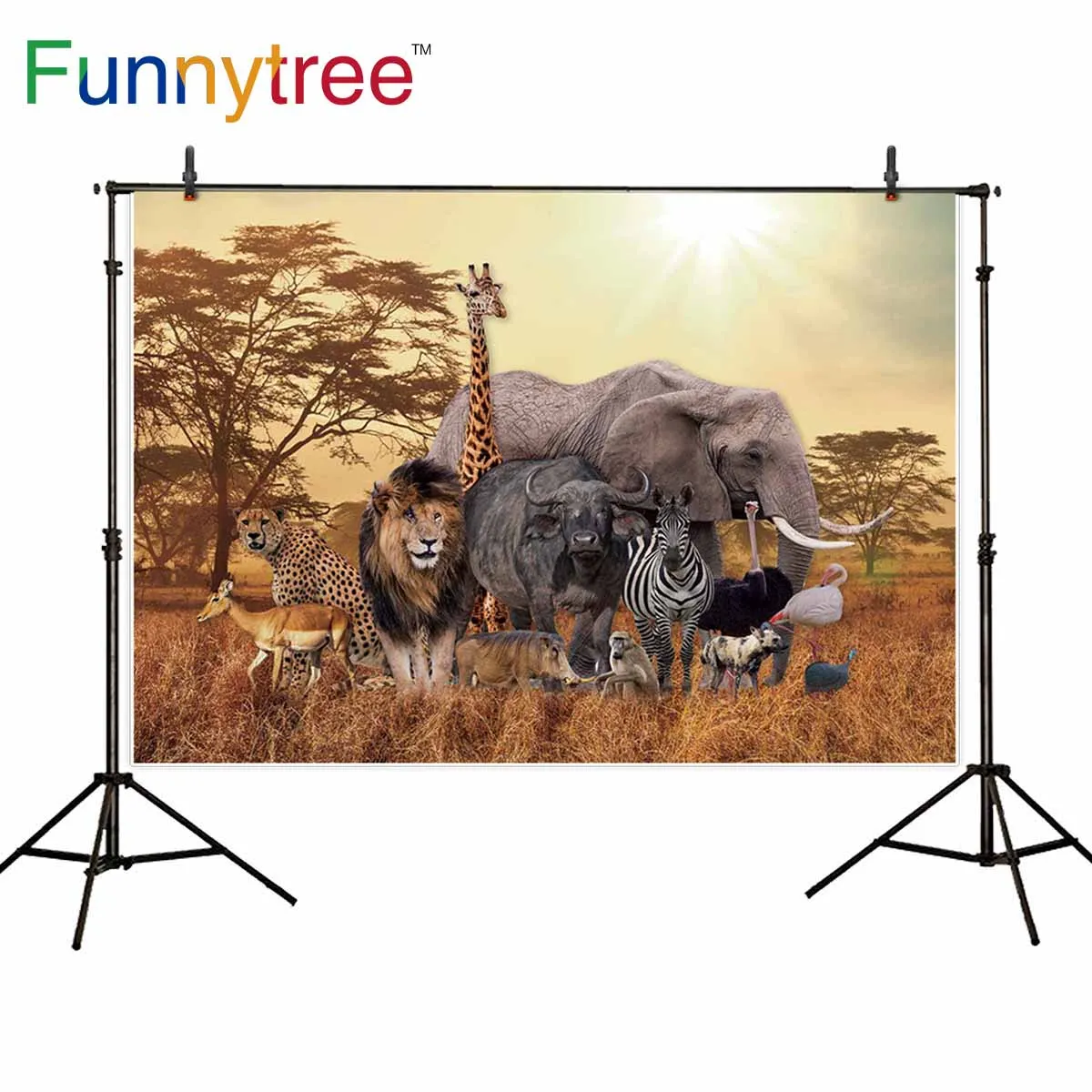 

Funnytree photographic backgrounds natural scenery Elephant backdrop animal jungle autumn tree photocall photophone vinyl