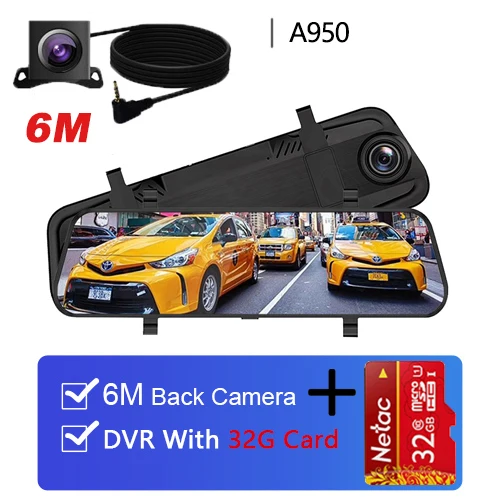 A950 With 32G Автомобильный видеорегистратор A980, 4G, Android 8,1, ADAS, 10 дюймов, СТРИМ, медиа, видеорегистратор, автомобильная камера, видеорегистратор, gps навигация, 1080 P, wifi - Название цвета: A950 With 32G