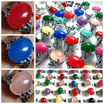 

50pcs Women's Colorful Silver Stone Clear Stone Ring Ladies Elegant Beautiful Rhinestone Ring Vintage Charm Party Jewelry Gifts
