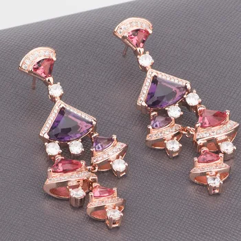 

Fashionable and luxurious long fan earrings for children