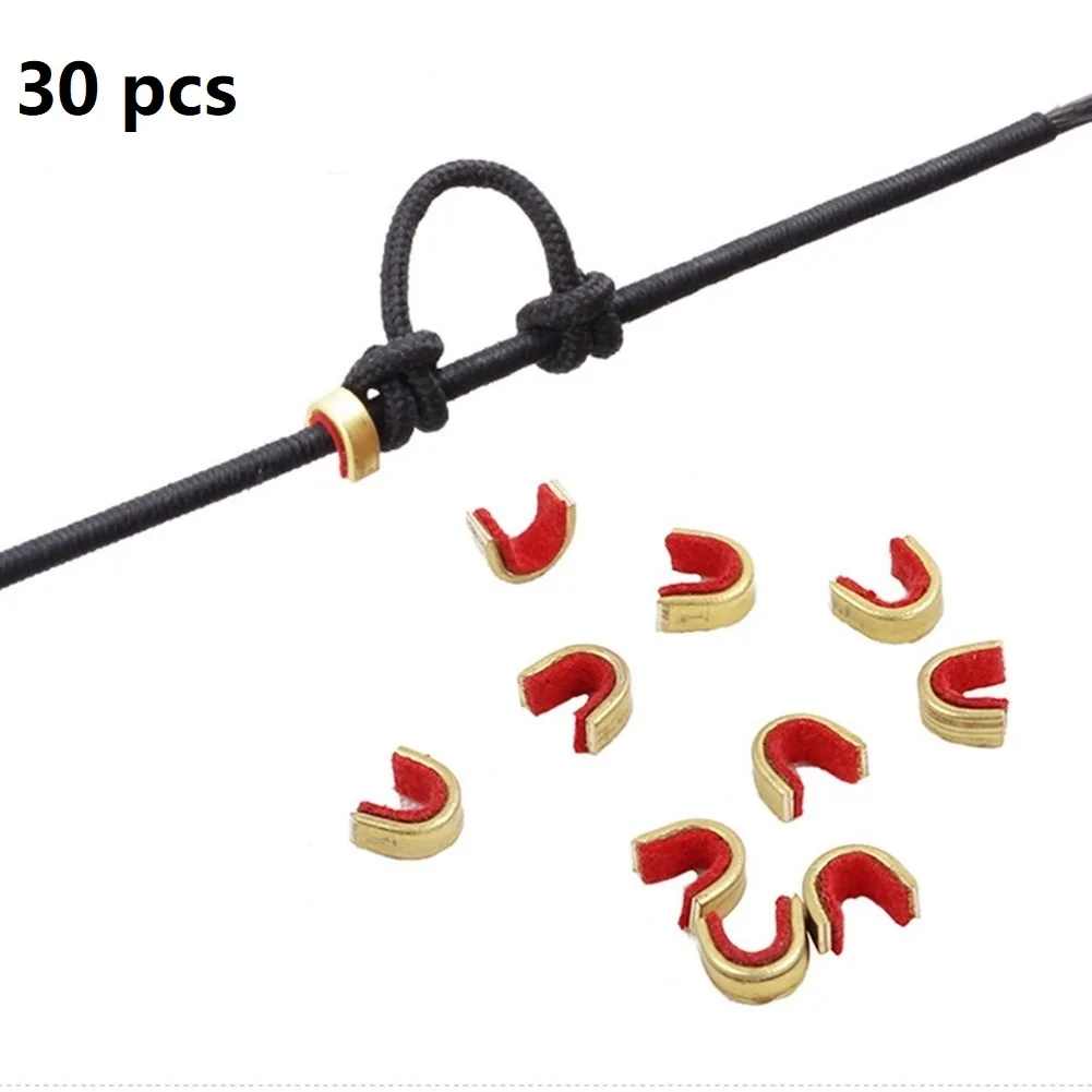 6/15/30Pcs Antiskid Archery Bow String Nock Points 0.35g/pc Buckle Clip Knocks Brass Archery Bow Accessories New