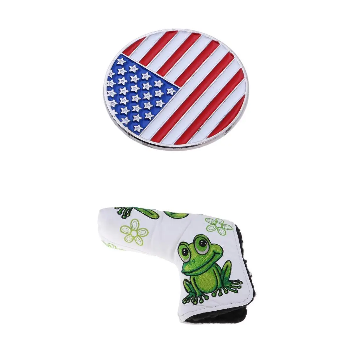 Golf Putter Cover Blade Head Protector with American Flag Golf Marker Club Driver Head Protector Golf Accessories Gifts