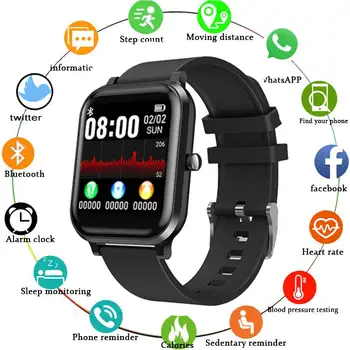 

Bluetooth P10 Smart Watch Waterproof Heart rate Blood Pressure Fitness Tracker Touch Screen Wearable Smart Watch Bracelet