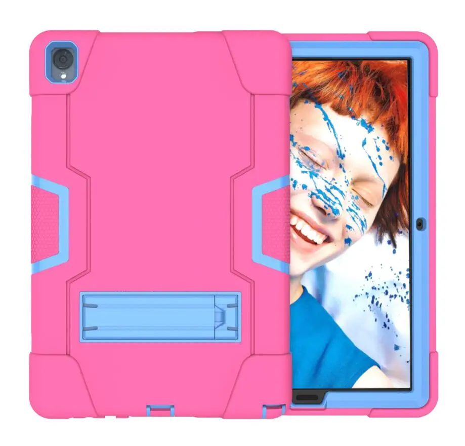 rose red blue Чехол для huawei Mediapad M6 10," /huawei M6 Pro 10,8 VRD-AL09, дети Безопасный сверхмощный силиконовый Жесткий противоударный Броня гибрид - Цвет: rose red blue