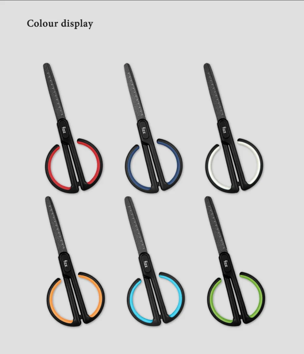 Xiaomi Fizz Anti-stick scissors with scale for Office School Student Stationary Scissor Household DIY tape shear Snip (9)