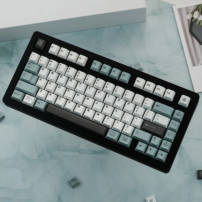 Chaves Gmk Novembro Nevoeiro Keycaps Cereja Perfil Pbt Tintura Sublimação Teclado Mecânico para mx Switch 61 64 87 104 108 145 - Imagem 3