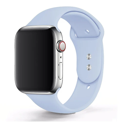 Спортивный ремешок для часов для apple watch, ремешок 42 мм, 38 мм, версия apple watch 4/5/3/2/1 44 мм 40 мм наручных часов iwatch, браслет, силиконовый ремешок для часов аксессуары - Цвет ремешка: 24-gray blue