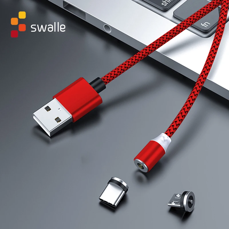 Купить Магнитный кабель Swalle USB C Micro Type-C магнитное зарядное устройство провод мобильный | Кабели для мобильных телефонов (4000844381538)