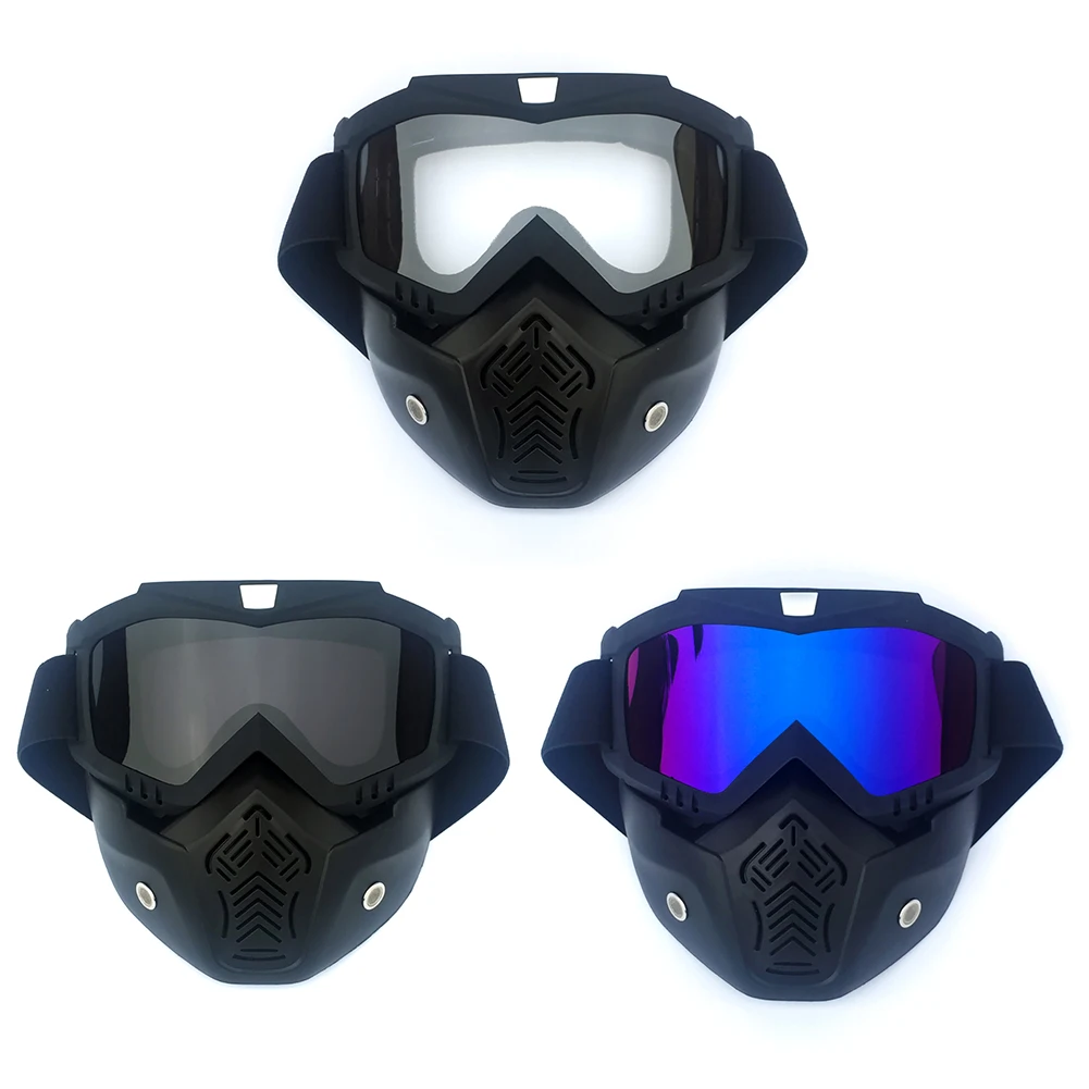 

Motorcycle Helmet Mirror Black Frame Design Riding Full Face Helmet Portable Anti Fog Off-Road Safety Cap Goggles Mask Helmet