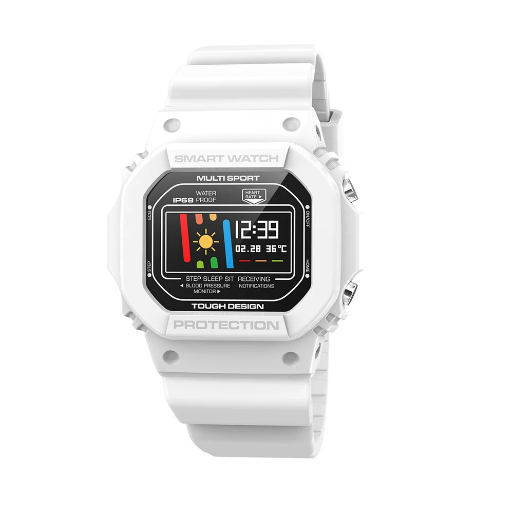 X12 водонепроницаемые Смарт-часы Фитнес пульсометр Монитор артериального давления спортивные часы Шагомер Новые - Цвет: Белый