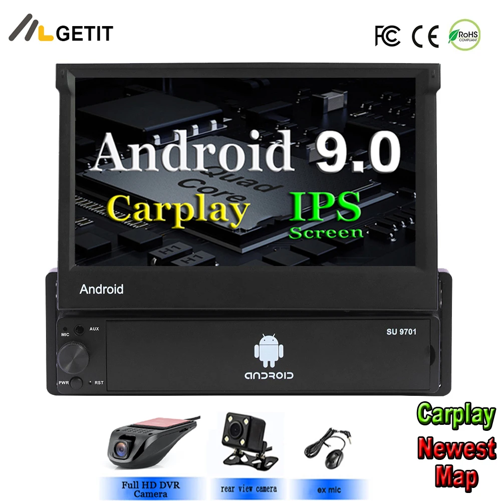 7 ''Android 9 0 автомобильный стерео Мультимедийный Плеер для Universa 1 Din Радио BT Wifi