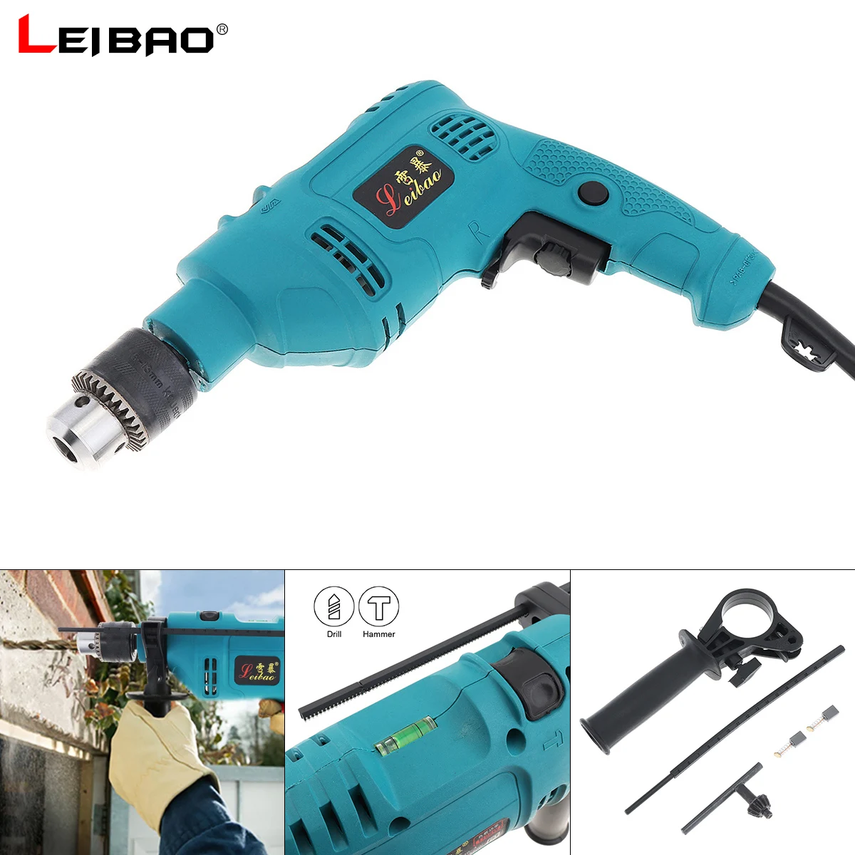 

220V 550W Handheld Electric Pistol Drill with Dualuse Variable Speed Switch and 13mm Drill Chuck for Handling Screws