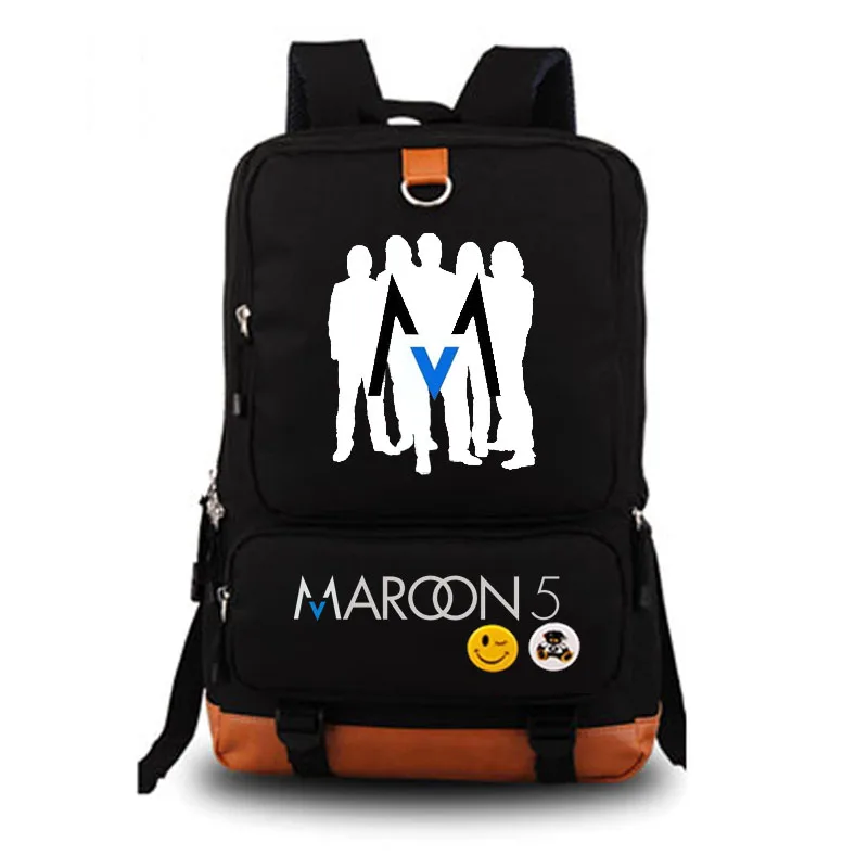 style5 black Maroon 5 рок группа школьная сумка светящийся в темноте рюкзак студенческий школьный рюкзак ноутбук рюкзак повседневный рюкзак - Цвет: style5 black