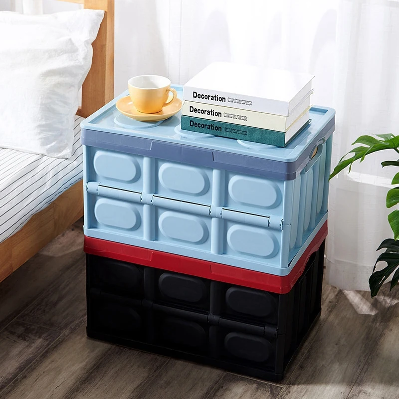 

30L Household Folding Storage Box with Lid Storage Box Laundry Basket Closet Toy Storage Box Plastic Storage Box