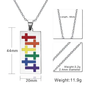 

RUIYI fashion LB49 steel necklace hot sell popular single women 44mm cross colour square shape lover gift women jewelry