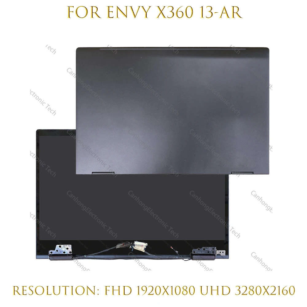 

L53430-001 13.3" FHD UHD For HP ENVY X360 13-AR 13-ar0003nt 13-ar0005na LCD Touch Screen Digitizer Complete Assembly With Hings