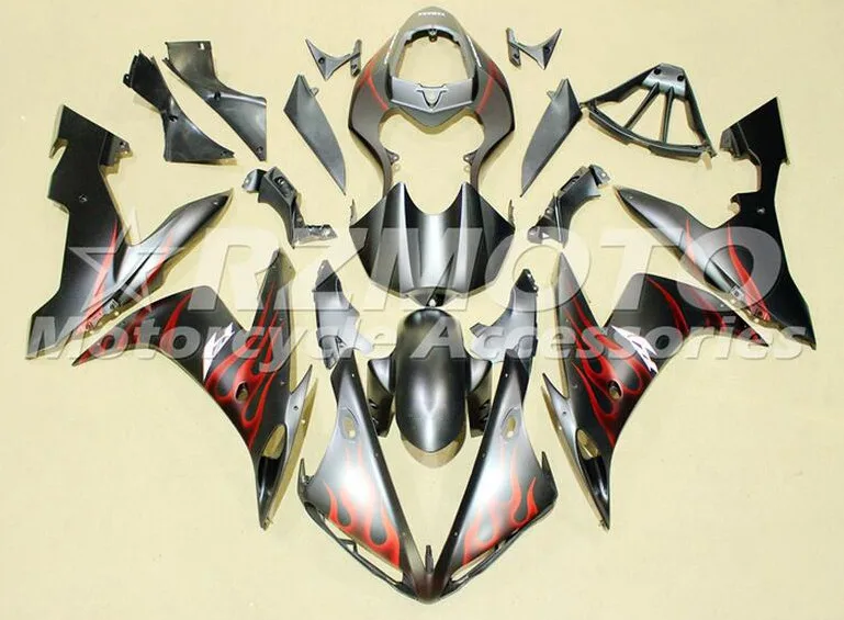 ABS формовочный мотоцикл обтекатели, пригодный для Yamaha YZF-1000-R1 2004 2005 2006 04 05 06 обтекатель кузова набор на заказ красное пламя