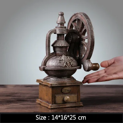Coffee Machine Статуя в американском ретро стиле, модели украшений, винный шкаф, винный шкаф, украшение для рабочего стола, винтажная Статуэтка для домашнего декора - Цвет: Coffee Machine